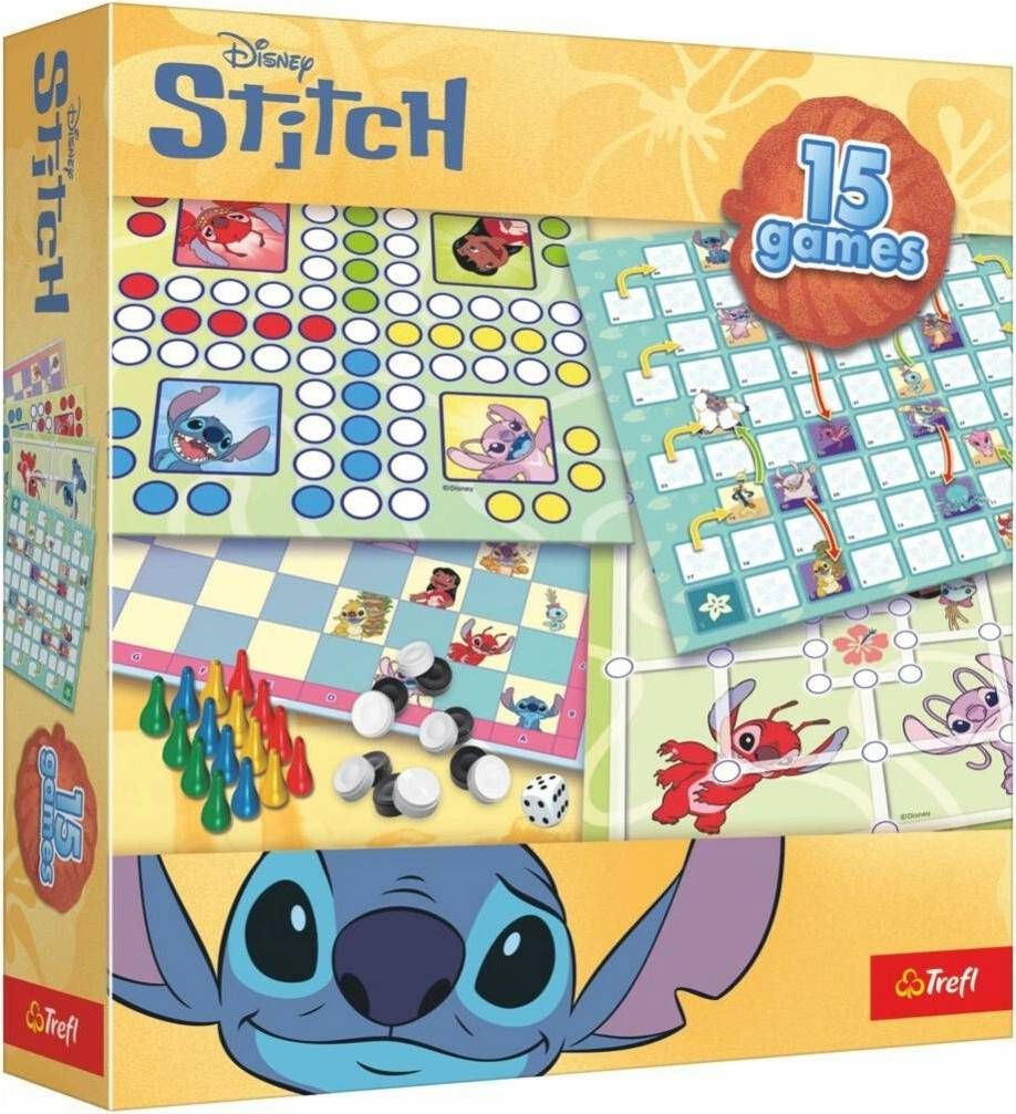 Jocuri de societate - TREFL DISNEY STITCH SET 15 JOCURI CLASICE