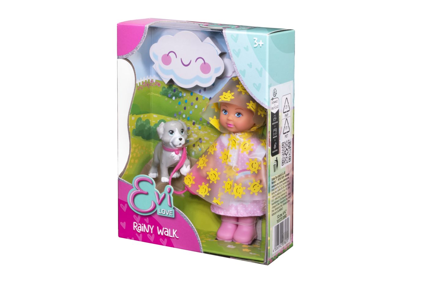 Jucării și jocuri - EIV LOVE SET PLIMBARE IN PLOAIE PAPUSA SI CATEL 12CM