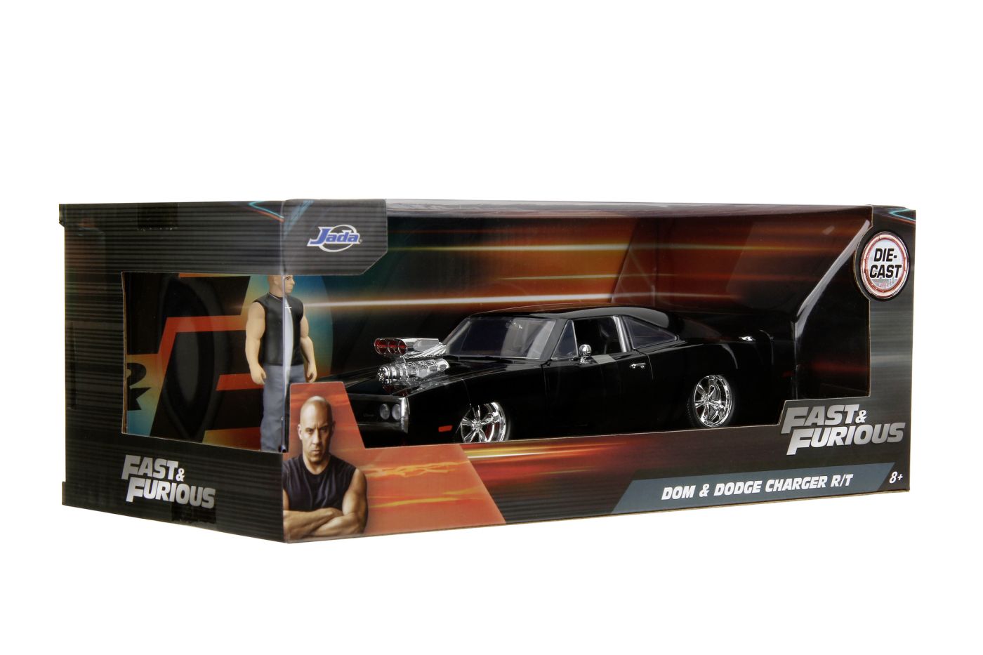 Jucării și jocuri - JADA FAST AND FURIOUS SET FIGURINA DOM SI MASINUTA METALICA DODGE CHARGER 1970 SCARA 1 LA 24