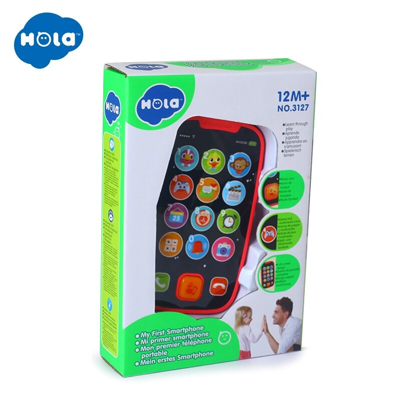 Jucării pentru bebeluși - PRIMUL MEU TELEFON SMART ROSU CU MUZICA SI LUMINI