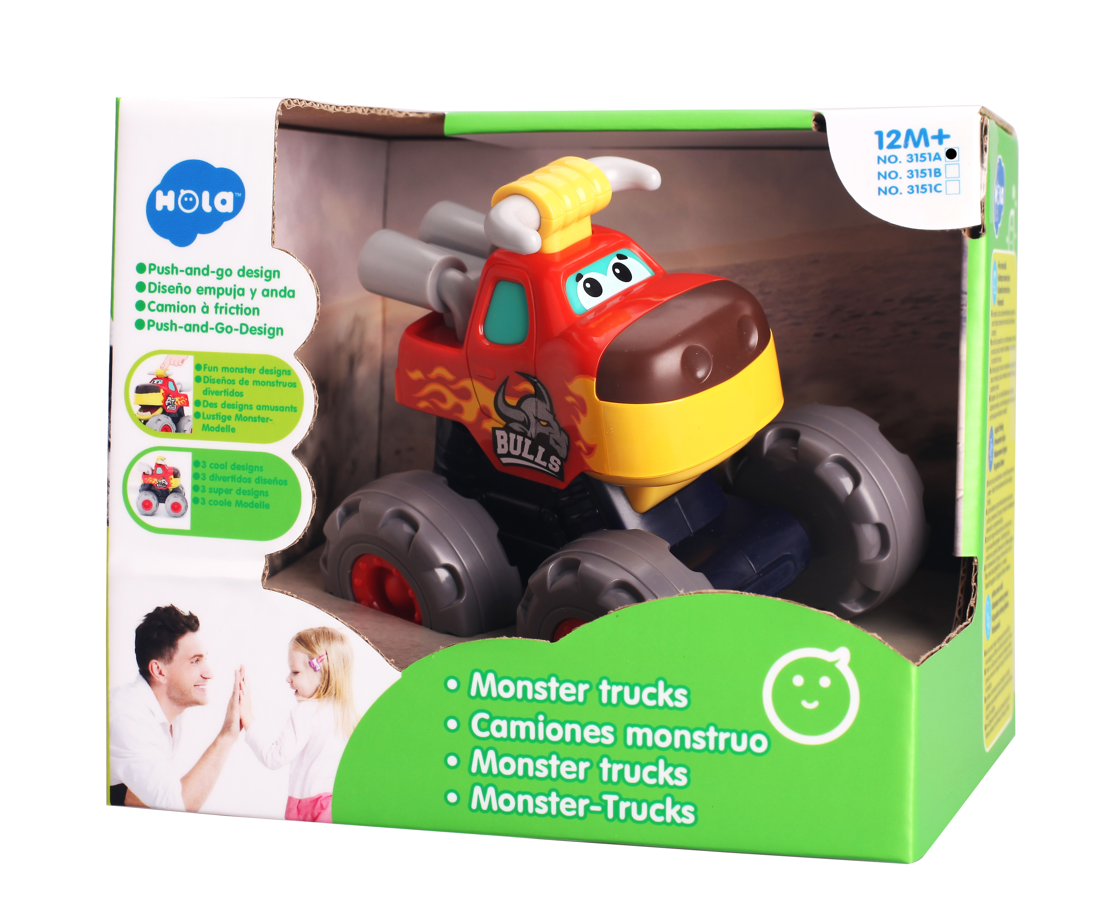 Jucării pentru bebeluși - MASINUTA BEBE MONSTER TRUCK TAURASUL CEL FURIOS