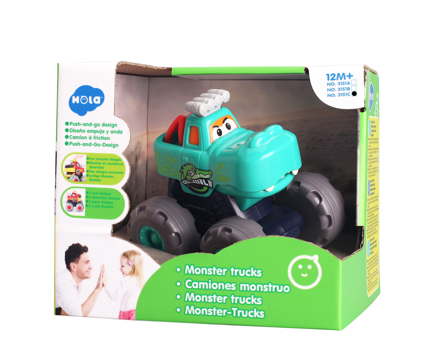 Jucării pentru bebeluși - MASINUTA BEBE MONSTER TRUCK CROCODILUL