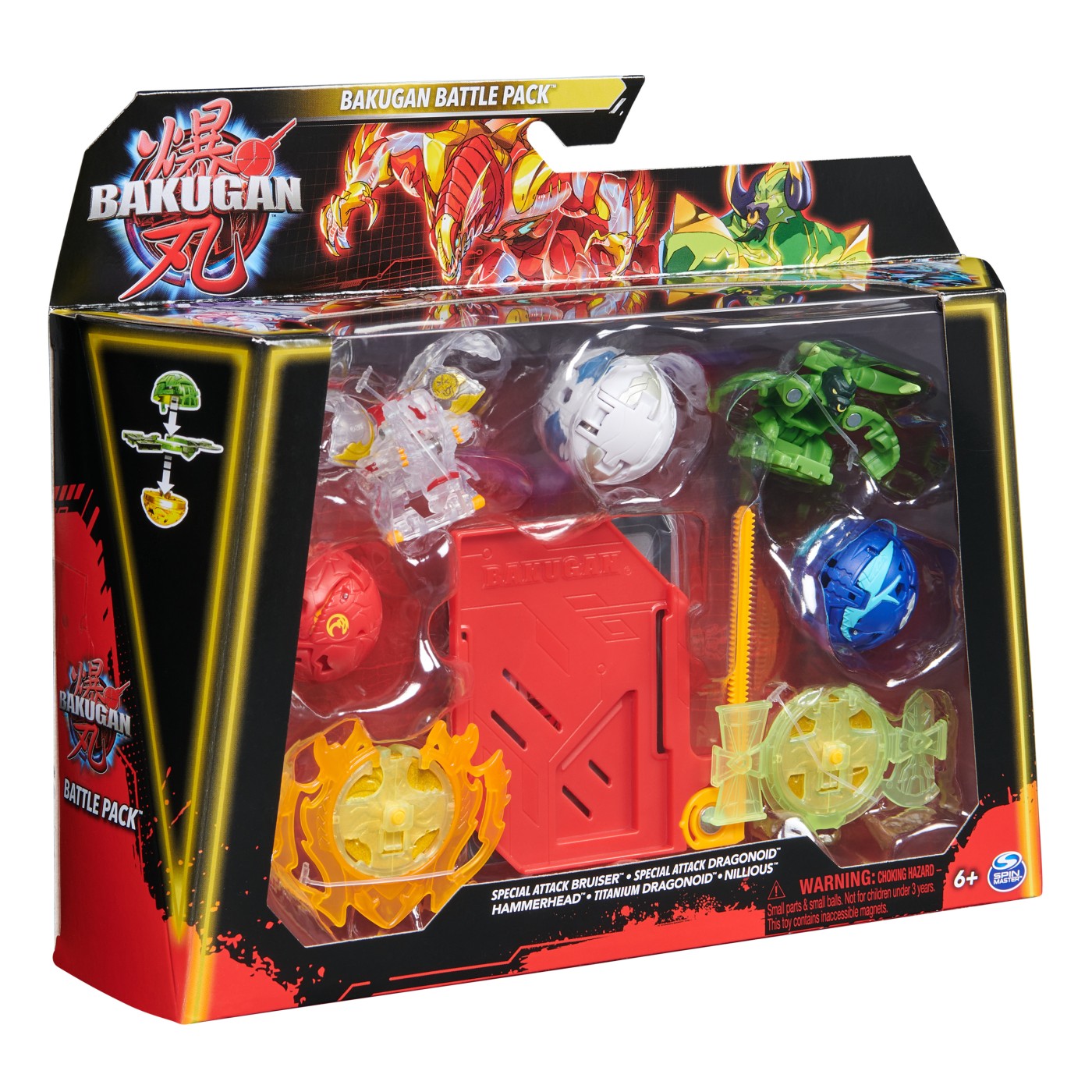 Jucării și jocuri - BAKUGAN SET DE LUPTA BRUISER, DRAGONOID, HAMMERHEAD, TITANIUM DRAGONOID SI NILLIOUS