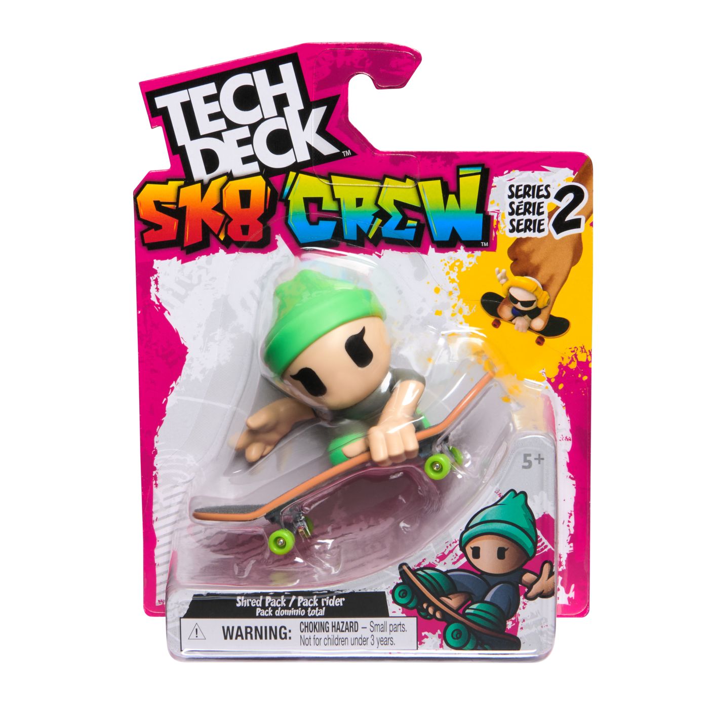 Jucării și jocuri - TECH DECH SK8 CREW PACHET PLACA SI FIGURINA 9.6CM SAPCA VERDE