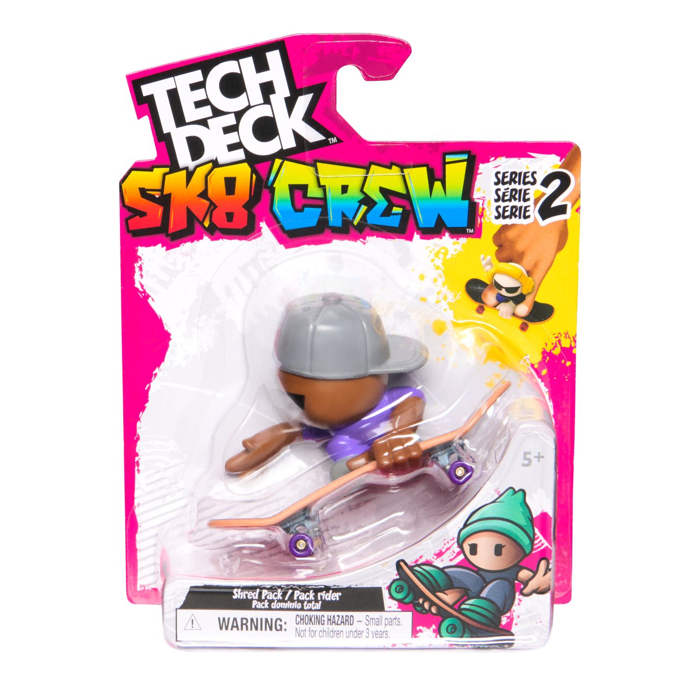 Jucării și jocuri - TECH DECH SK8 CREW PACHET PLACA SI FIGURINA 9.6CM SAPCA GRI