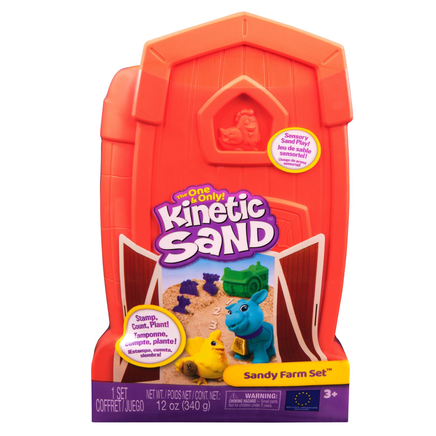 Plastilină și nisip kinetic - KINETIC SAND SET FERMA DE ANIMALE 340G