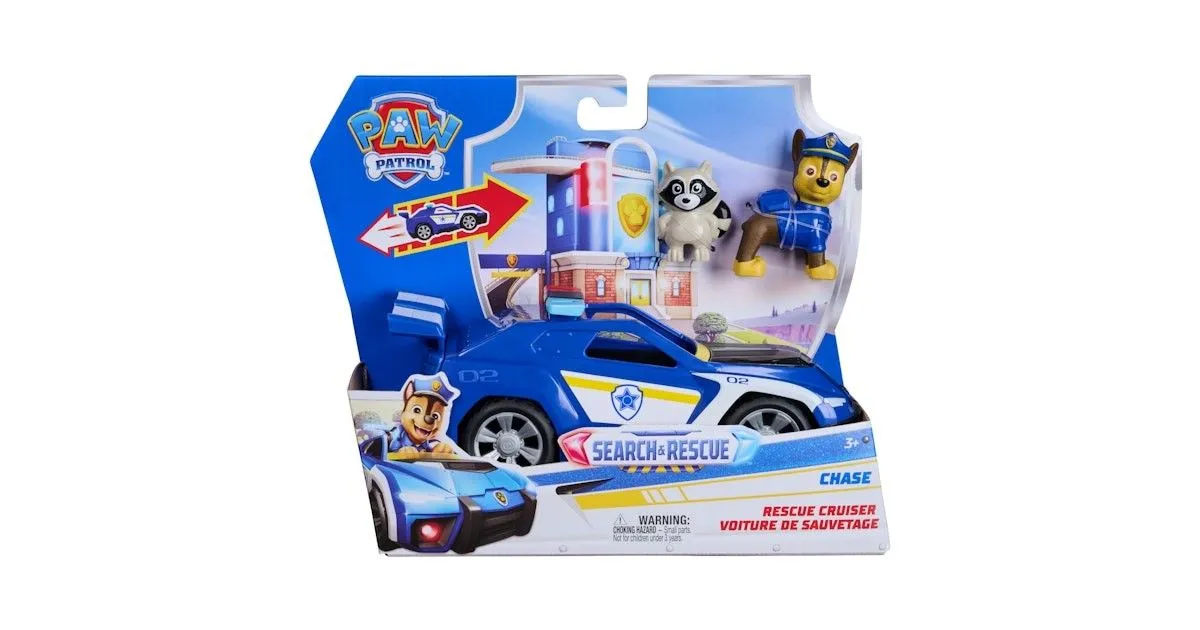 PATRULA CATELUSILOR CAUTARE SI SALVARE SET FIGURINA CHASE SI VEHICUL MASINA DE POLITIE