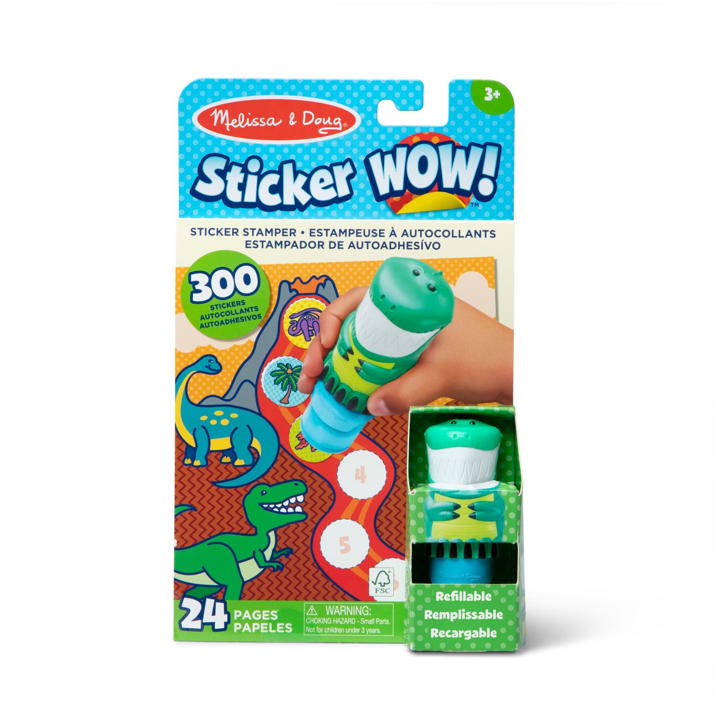 Jucării și jocuri - MELISSA AND DOUG SET DE JOACA AUTOCOLANTE SI STAMPILA REINCARCABILA DINOZAUR