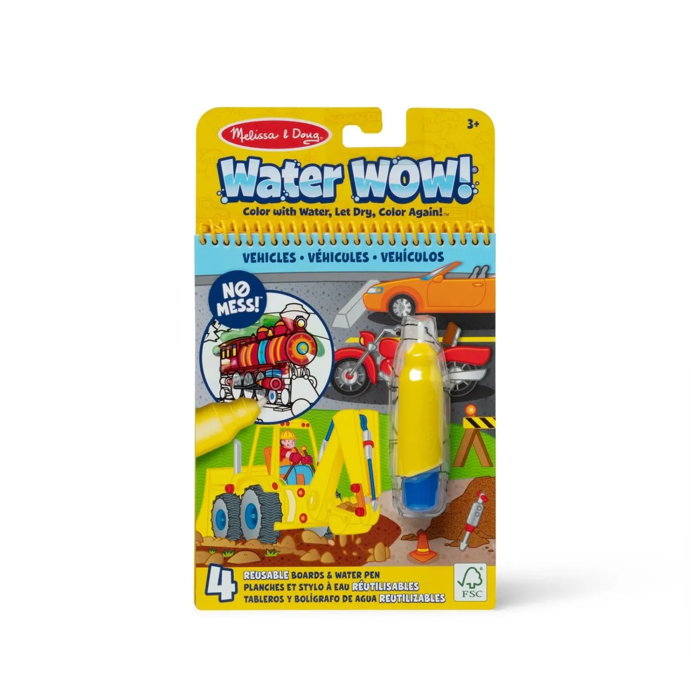 MELISSA AND DOUG WATER WOW CARTE DE COLORAT VEHICULE REUTILIZABILA CU APA