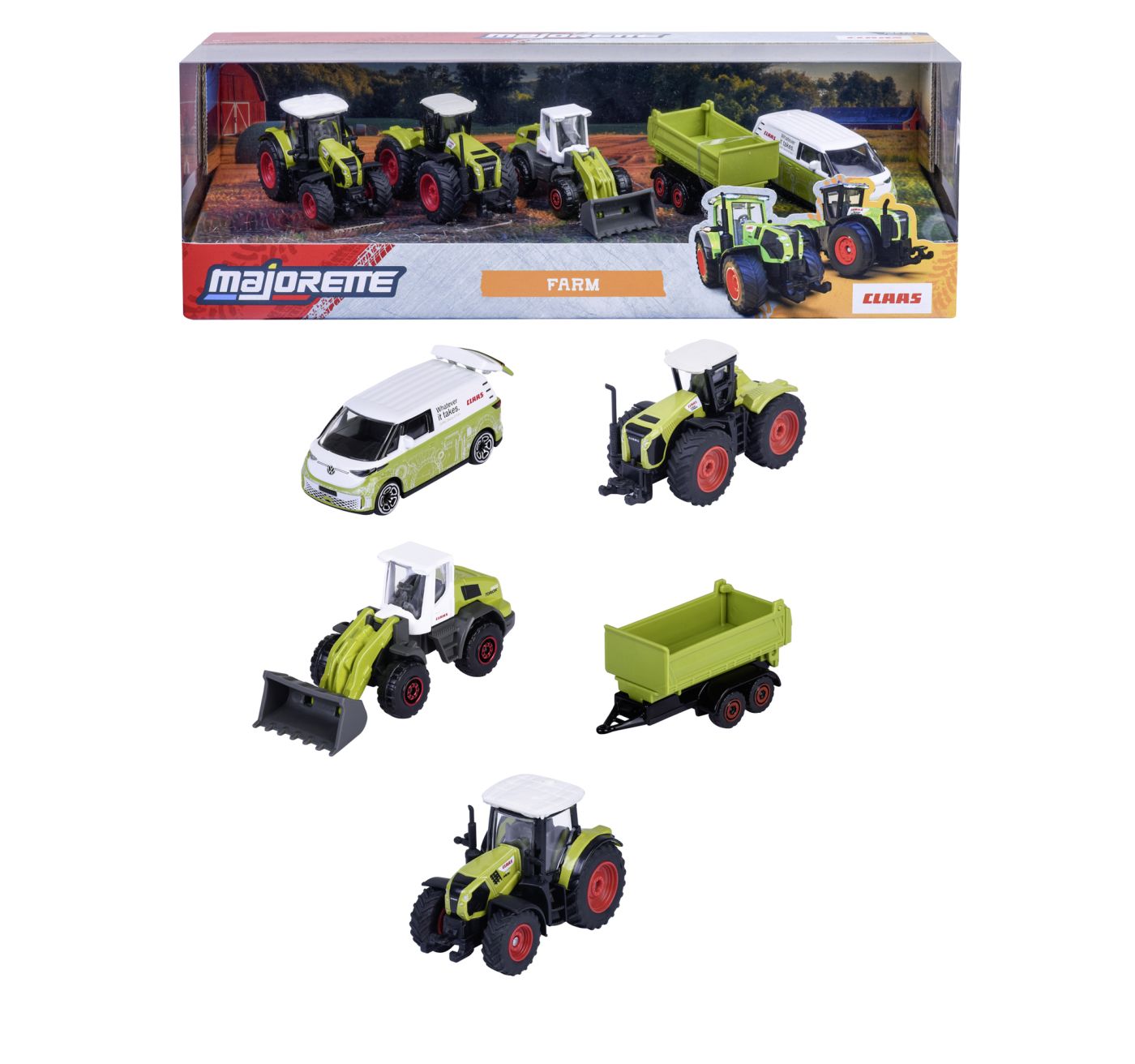 Jucării și jocuri - MAJORETTE CLASS SET 5 VEHICULE AGRICOLE METALICE FARM 7.5CM