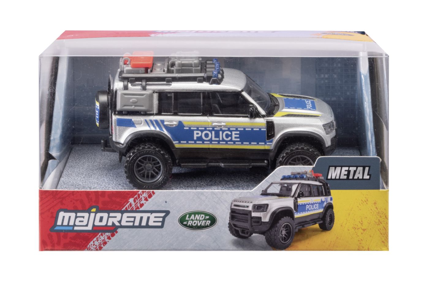 Jucării și jocuri - MAJORETTE MASINA METALICA DE POLITIE LAND ROVER DEFENDER SCARA 1 LA 43