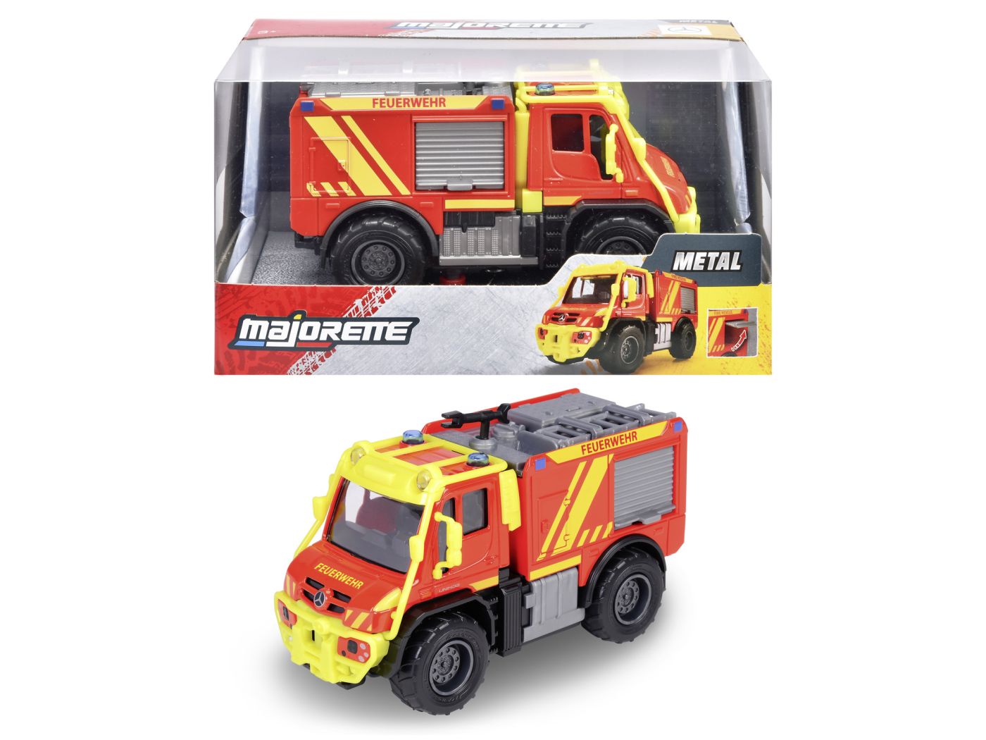 Jucării și jocuri - MAJORETTE MASINA METALICA DE POMPIERI MERCEDES UNIMOG U530 SCARA 1 LA 43