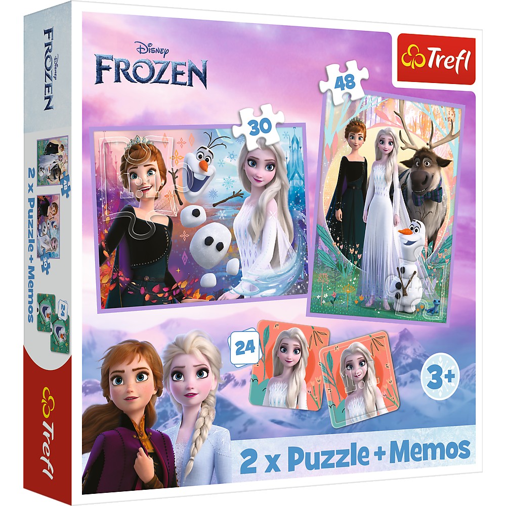 Jucării și jocuri - PUZZLE TREFL 2IN1 MEMO DISNEY FROZEN PRINTESELE SI TARAMUL LOR