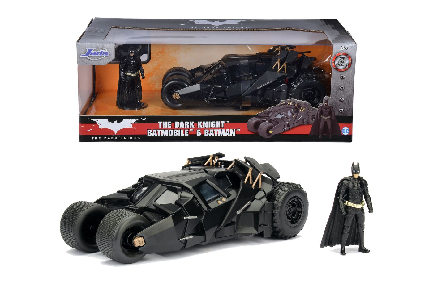 Jucării și jocuri - JADA THE DARK KNIGHT SET FIGURINA BATMAN SI MASINUTA METALICA BATMOBILE SCARA 1 LA 24