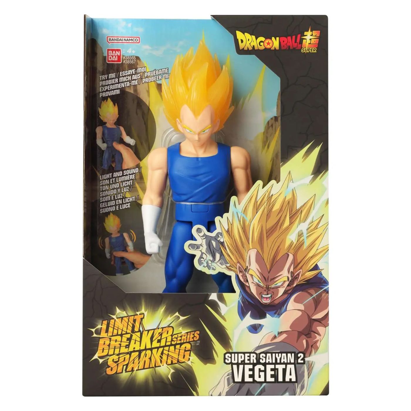 Promotii - BANDAI FIGURINA DRAGON BALL LIMIT BREAKER SPARKING SUPER SAIYAN 2 VEGETA CU SUNETE SI LUMINI 30CM