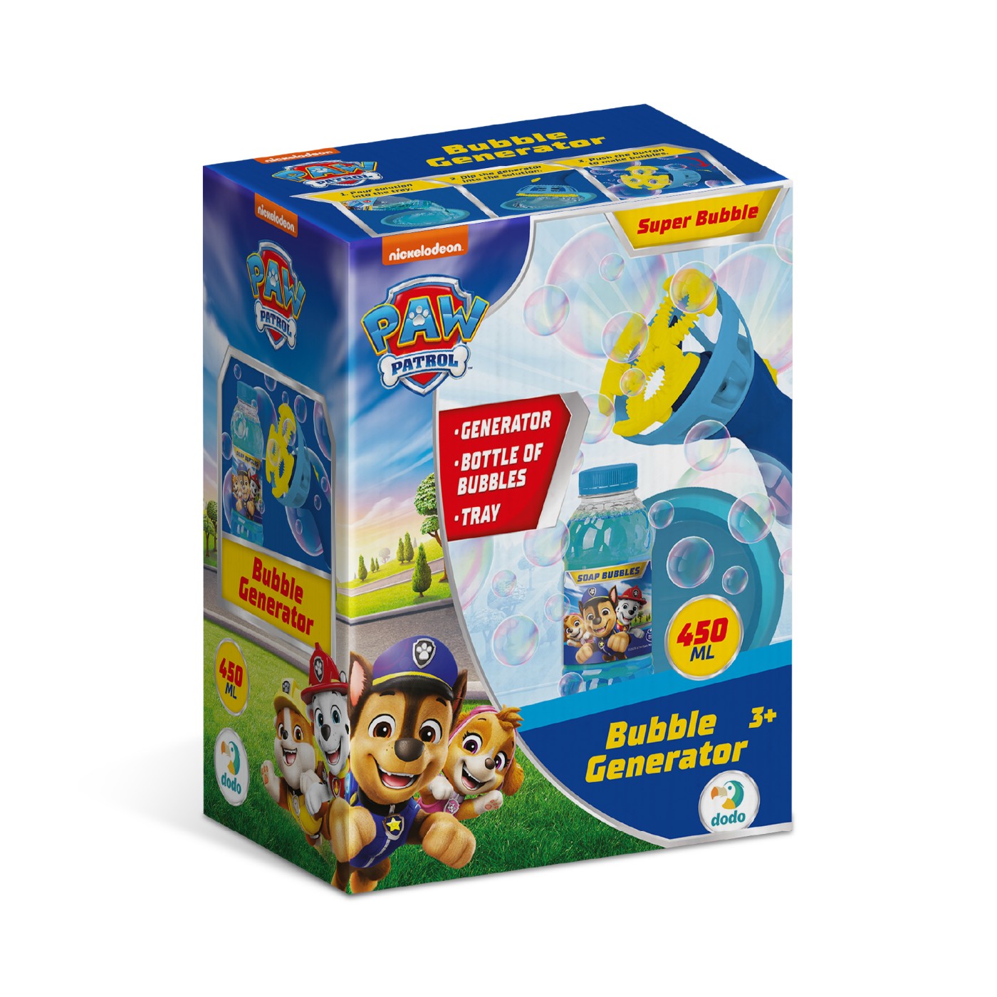 Import - PATRULA CATELUSILOR SET DE BALOANE DE SAPUN CU GENERATOR 450ML