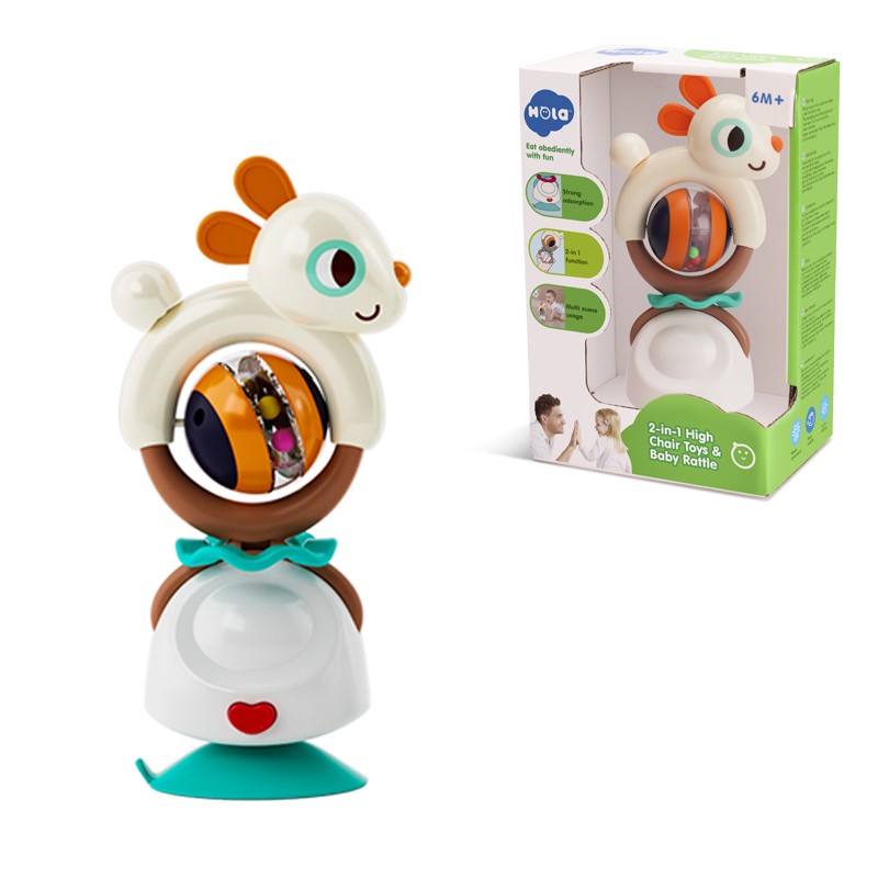 Jucării pentru bebeluși - JUCARIE BEBE CU VENTUZA SI ZORNAITOARE IEPURAS