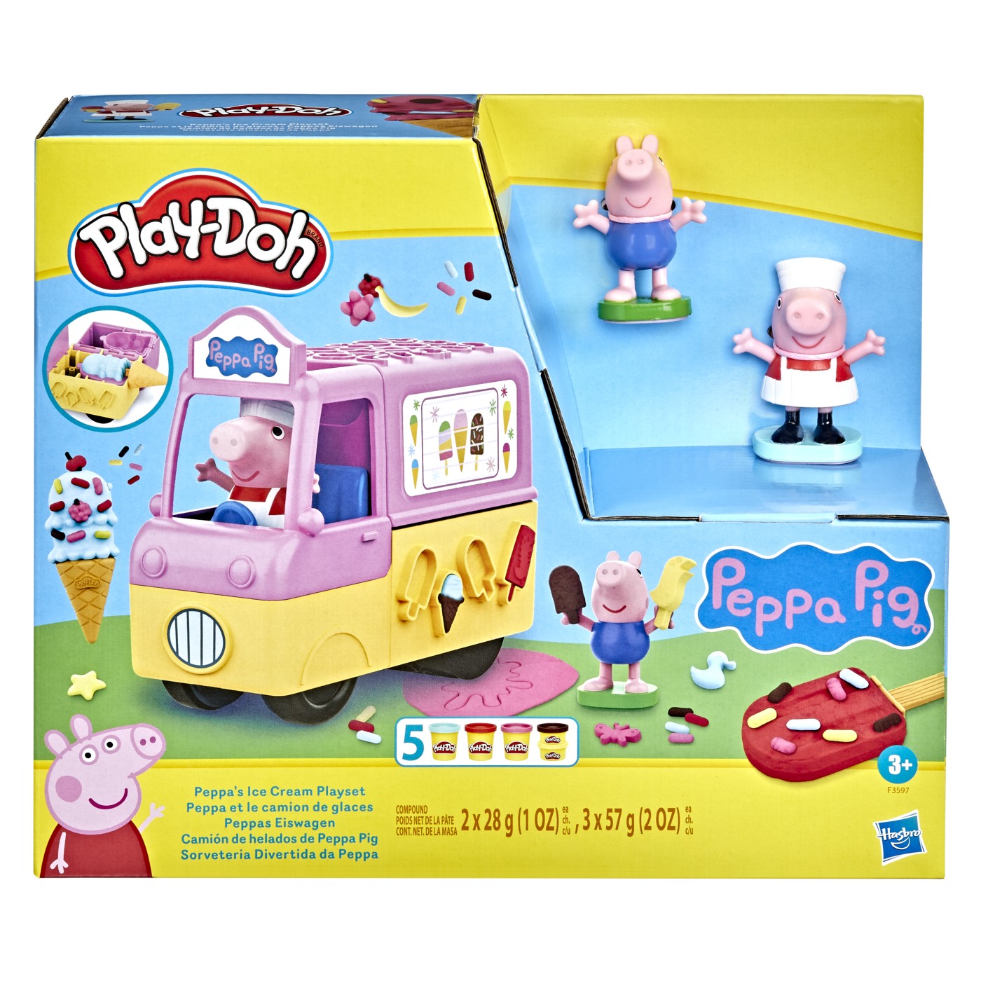 Plastilină și nisip kinetic - PLAY DOH PEPPA PIG SI MASINA DE INGHETATA