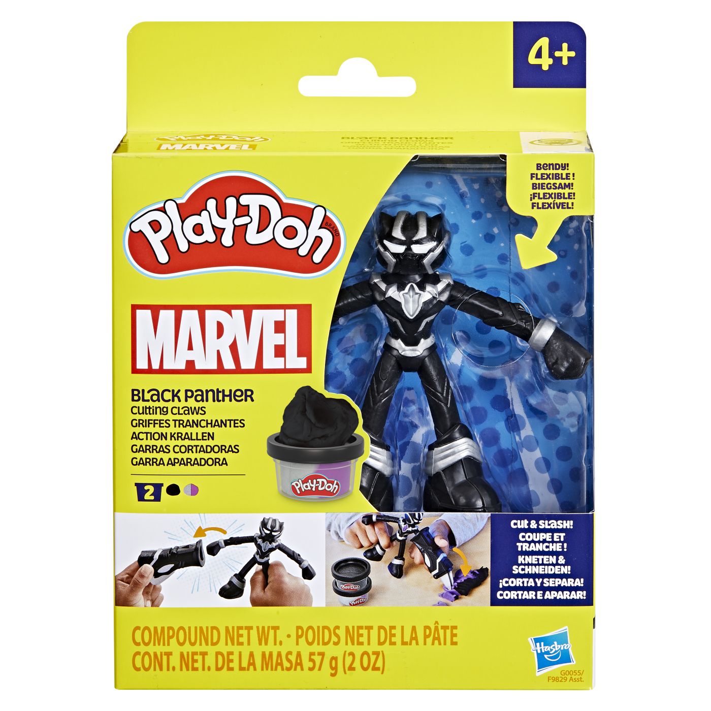 Jucării și jocuri - PLAY-DOH MARVEL FIGURINA FLEXIBILA CU ACCESORII BLACK PANTHER 10CM