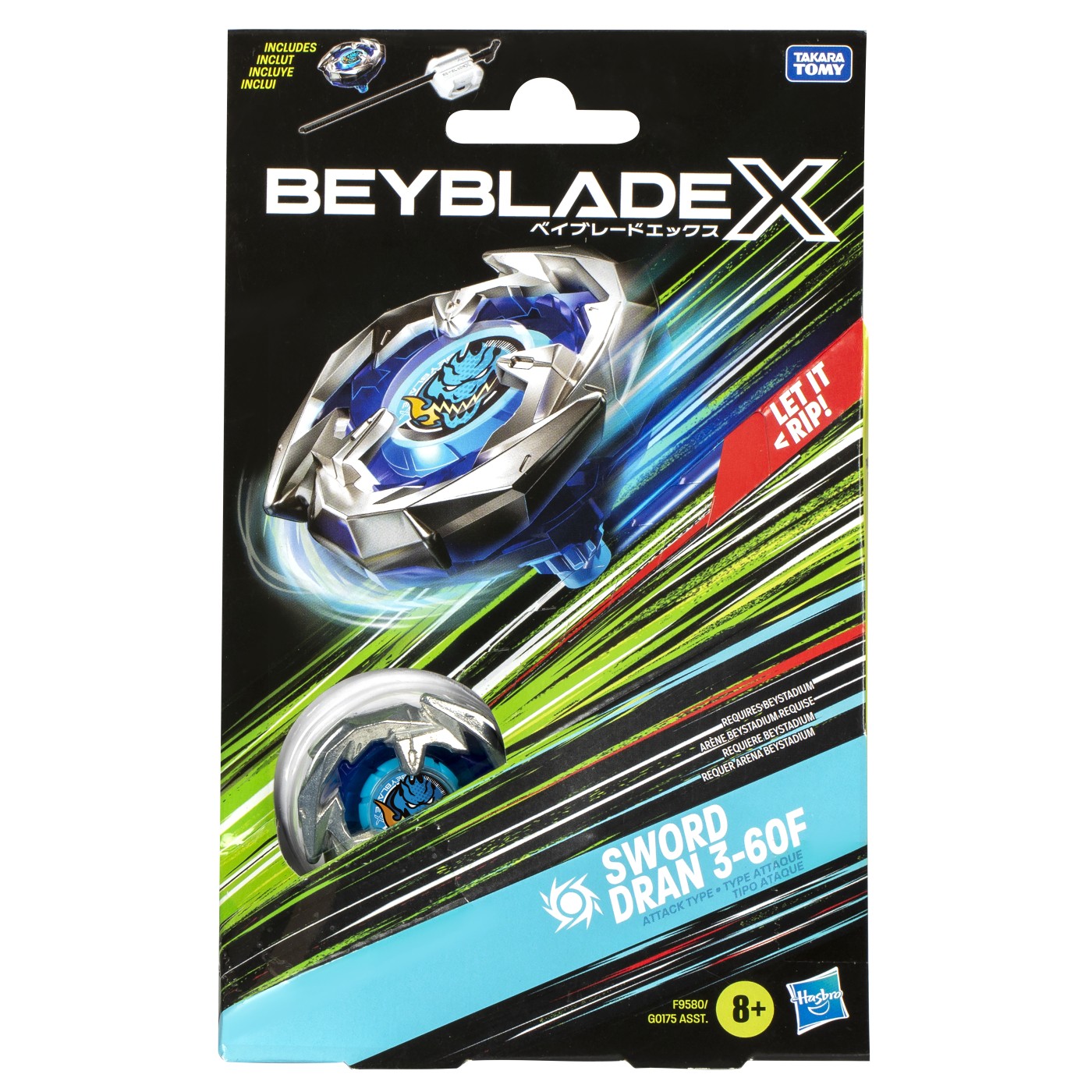 Jucării și jocuri - BEYBLADE X LET IT RIP SET LANSATOR SI ROATA SWORD DRAN 3-60F