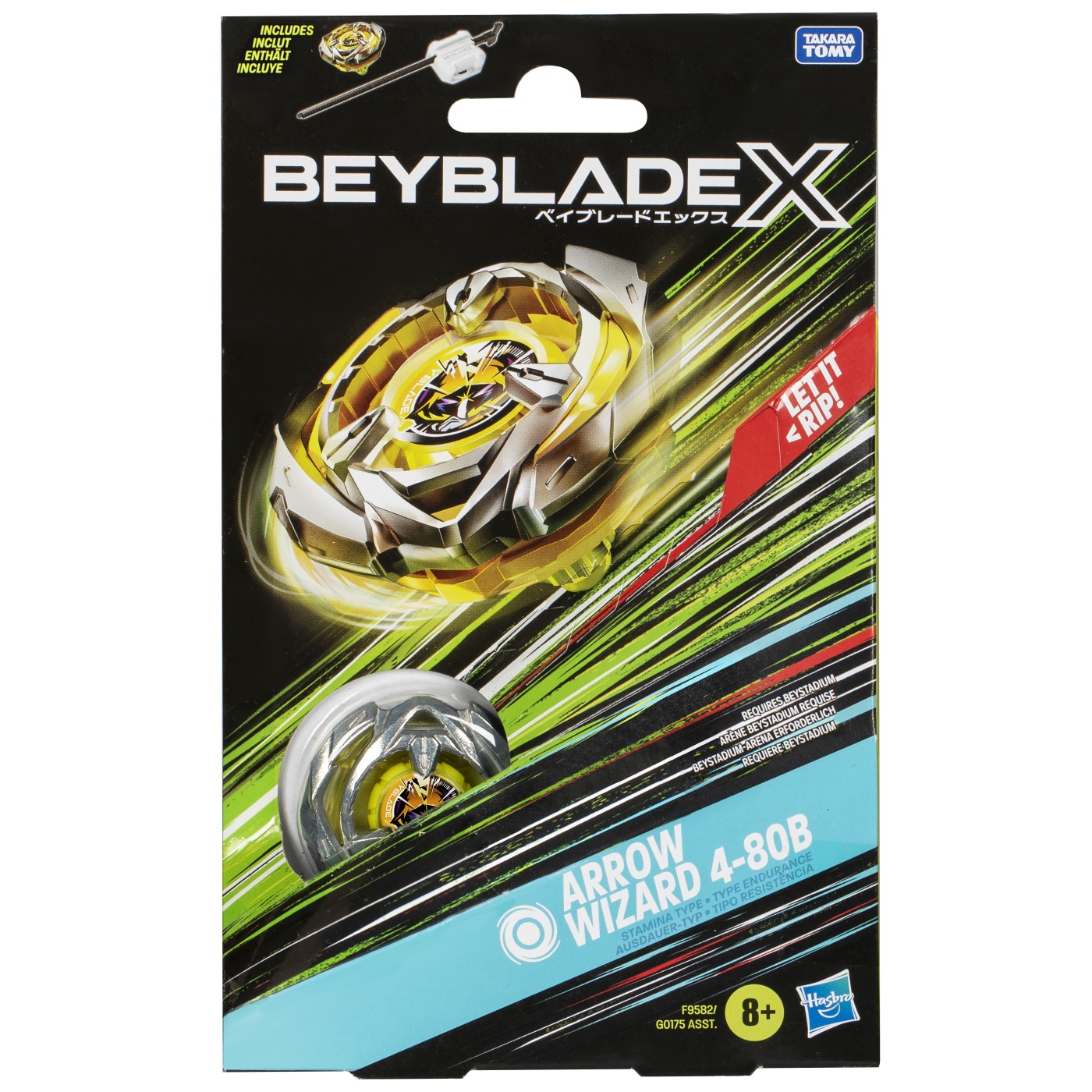 Jucării și jocuri - BEYBLADE X LET IT RIP SET LANSATOR SI ROATA ARROW WIZARD 4-80B