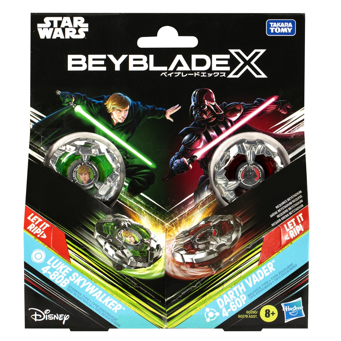 Jucării și jocuri - BEYBLADE X STAR WARS PACHET DUO LUKE SKYWALKER 4-80B SI DARTH VADER 4-60P