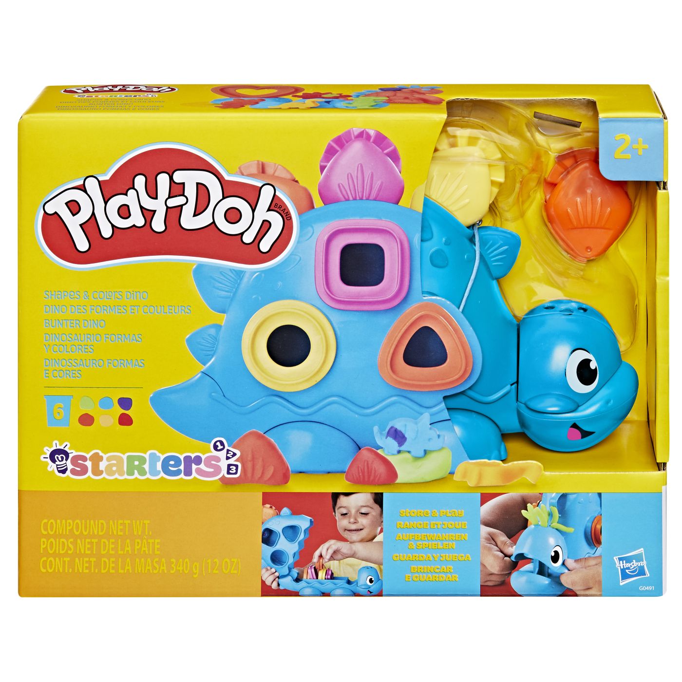 Plastilină și nisip kinetic - PLAY DOH JUCARIE CU ACTIVITATI DINOZAUR CU FORME SI CULORI