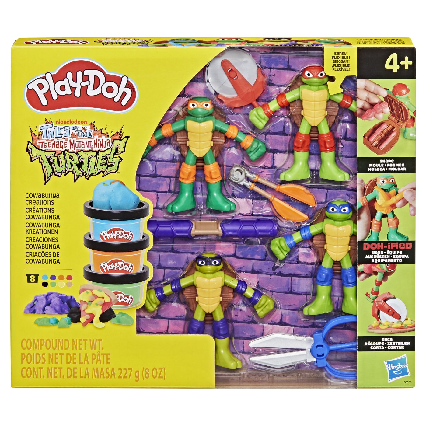 Plastilină și nisip kinetic - PLAY DOH POVESTIRI CU TESTOASE NINJA ADOLESCENTE MUTANTE SET PLASTELINA CREATII COWABUNGA