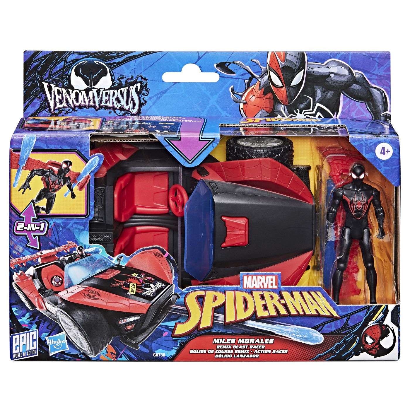 Jucării și jocuri - MARVEL SPIDER MAN VENOM VERSUS LANSATOR AUTO SI FIGURINA MILES MORALES