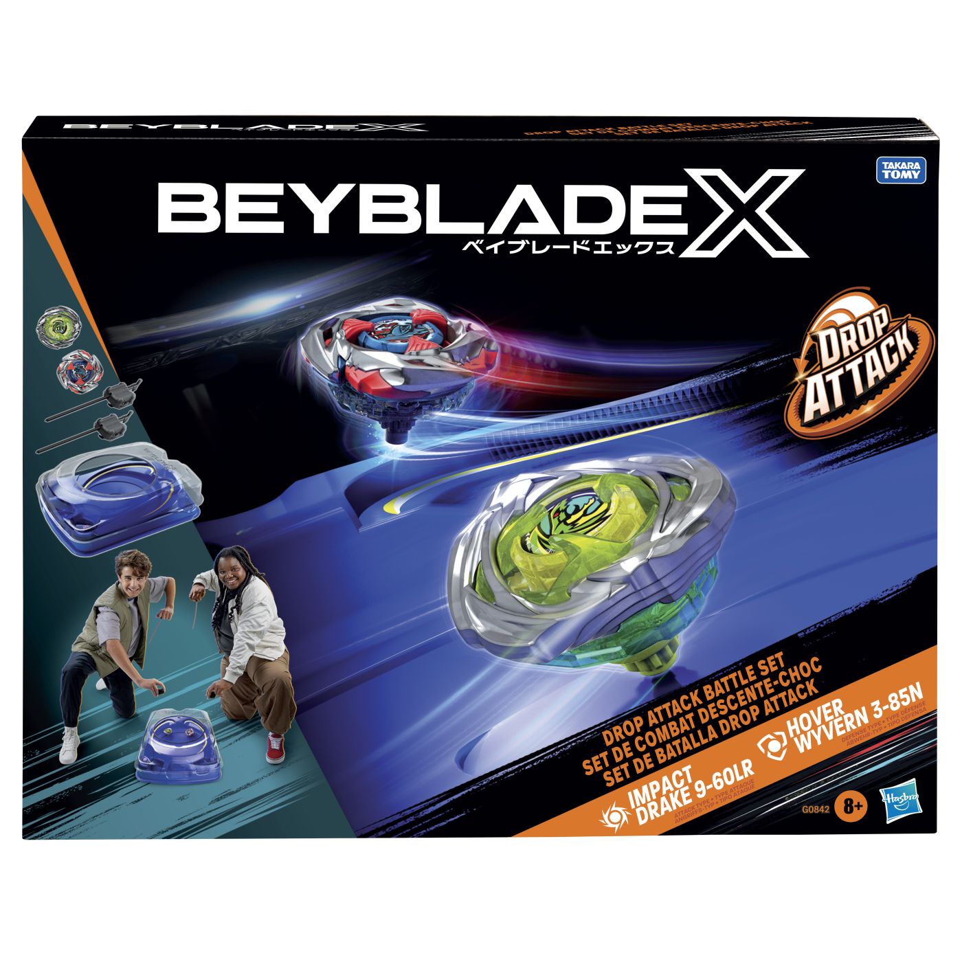 Jucării și jocuri - BEYBLADE X SET DE LUPTA DROP ATACK IMPACT DRAKE 9-60LR SI HOVER WYVERN 3-85N