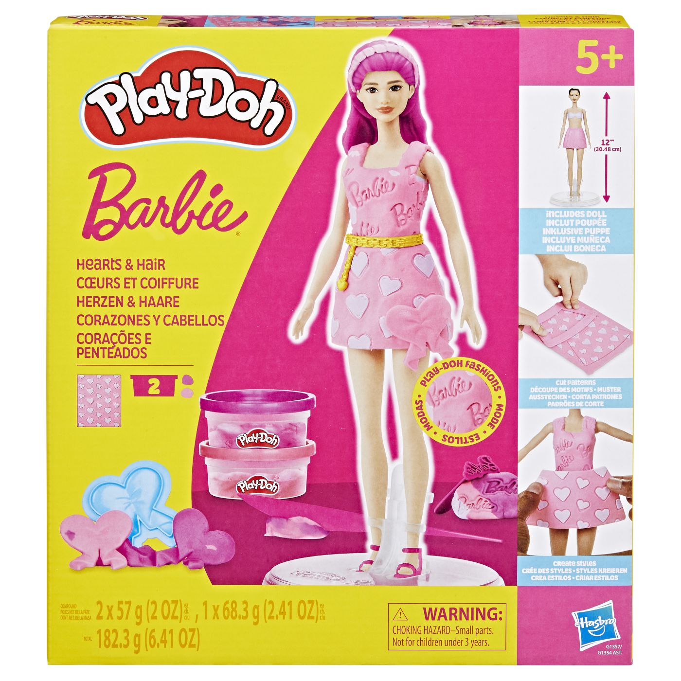 Plastilină și nisip kinetic - PLAY DOH BARBIE SET PLASTELINA INIMIOARE SI PAR
