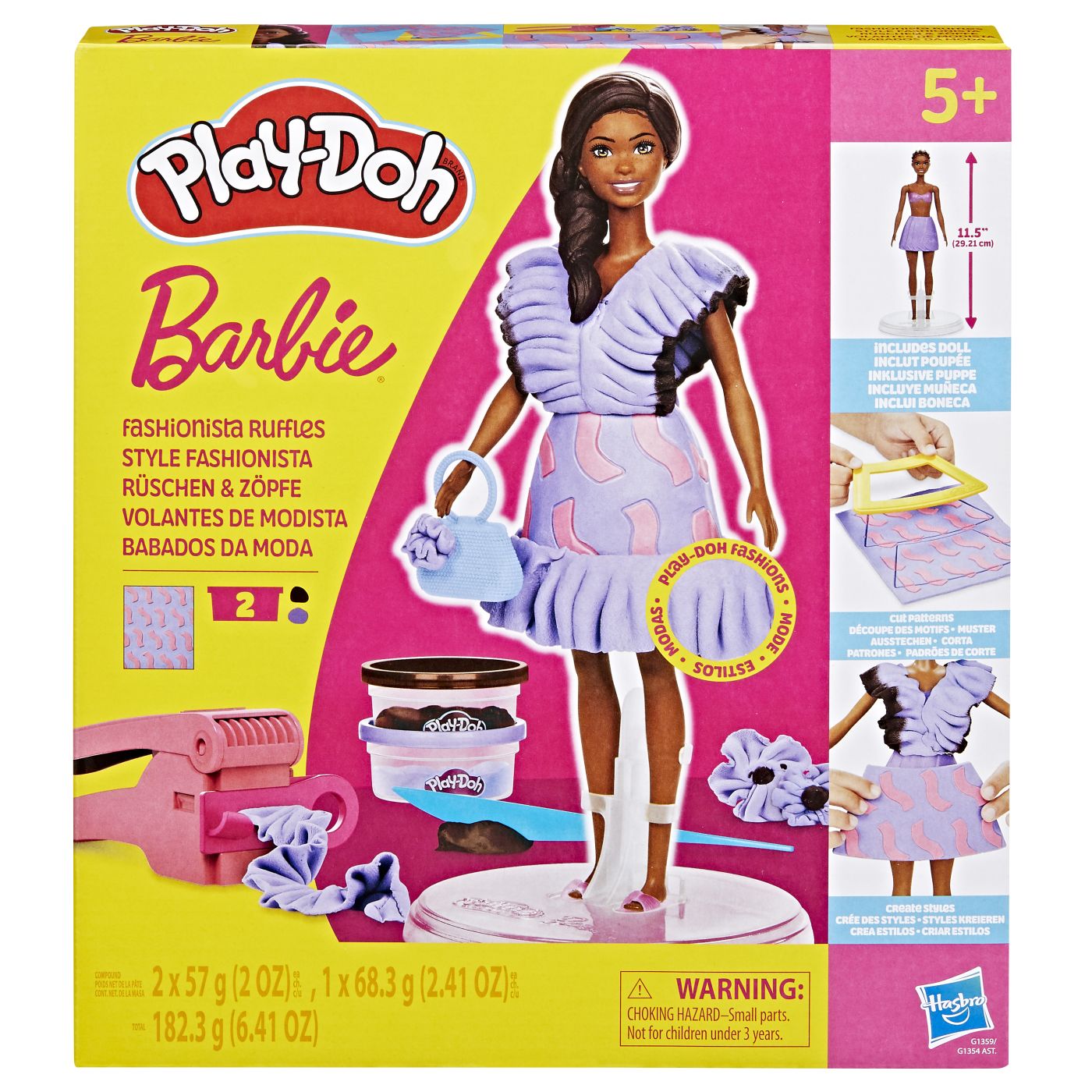 Plastilină și nisip kinetic - PLAY DOH BARBIE SET PLASTELINA BARBIE FASHIONISTA RUFFLES CREATII VESTIMENTARE