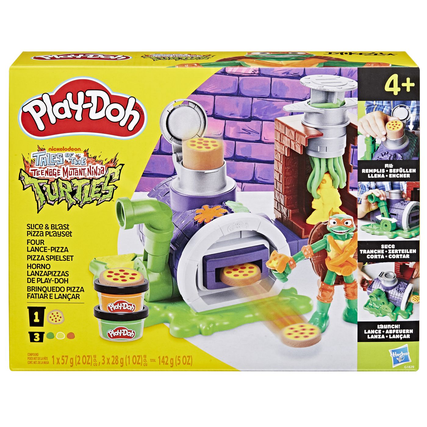 Plastilină și nisip kinetic - PLAY DOH POVESTIRI CU TESTOASE NINJA ADOLESCENTE MUTANTE SET PLASTELINA PIZZA TAIE SI ARUNCA