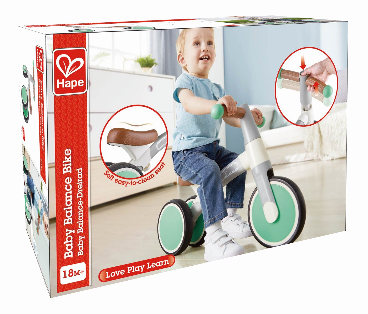 Import - HAPE BICICLETA DE ECHILIBRU VERDE CU 3 ROTI