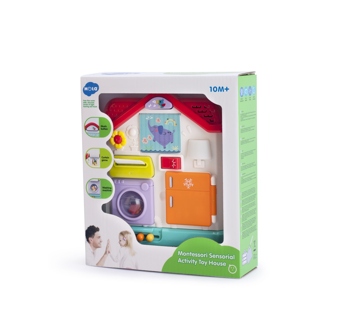 Jucării și articole pentru bebeluși - CASUTA DE JUCARIE CU ACTIVITATI SENZORIALE MONTESSORI