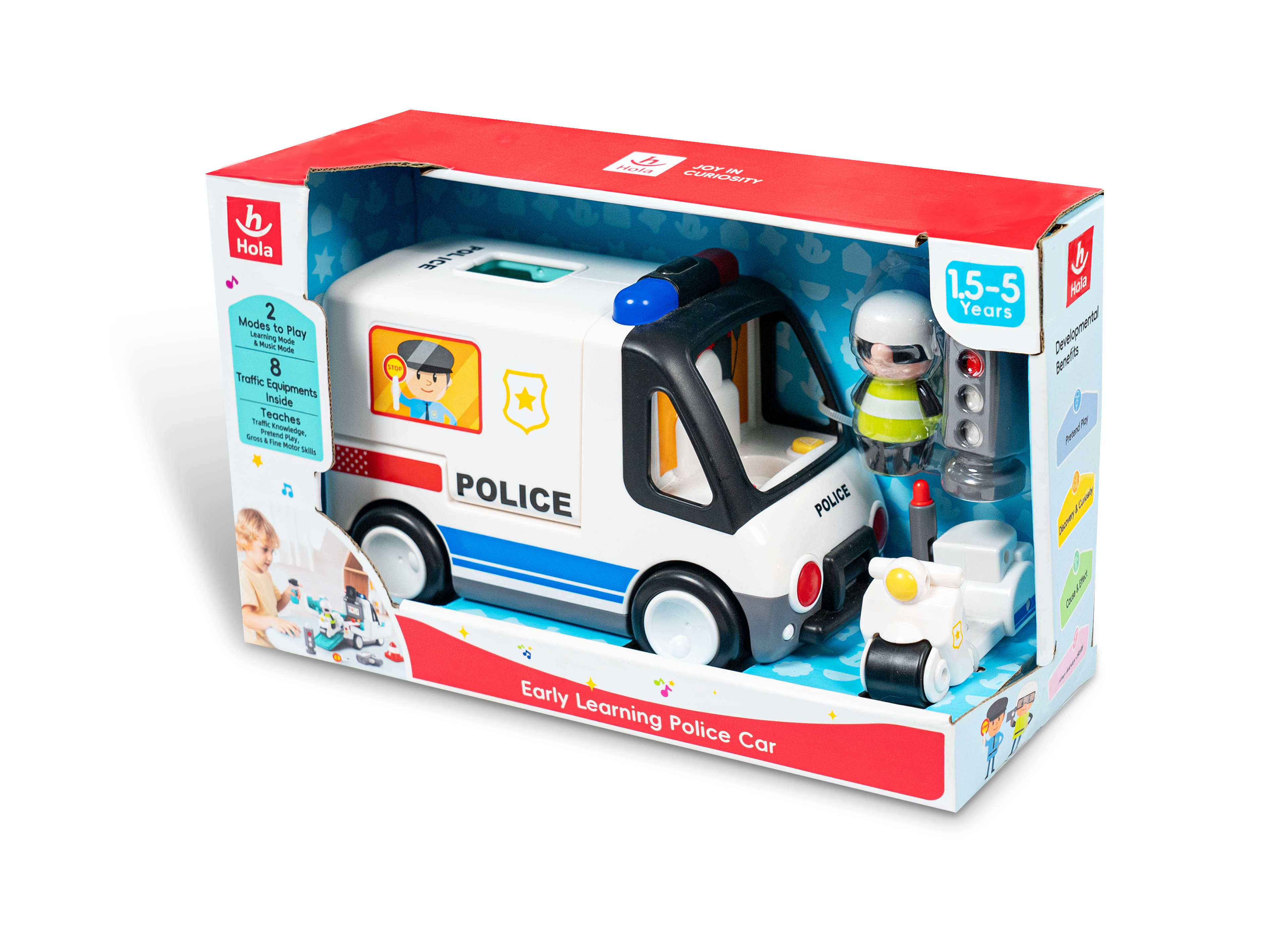 Jucării și jocuri - MASINA DE POLITIE EDUCATIVA 2IN1