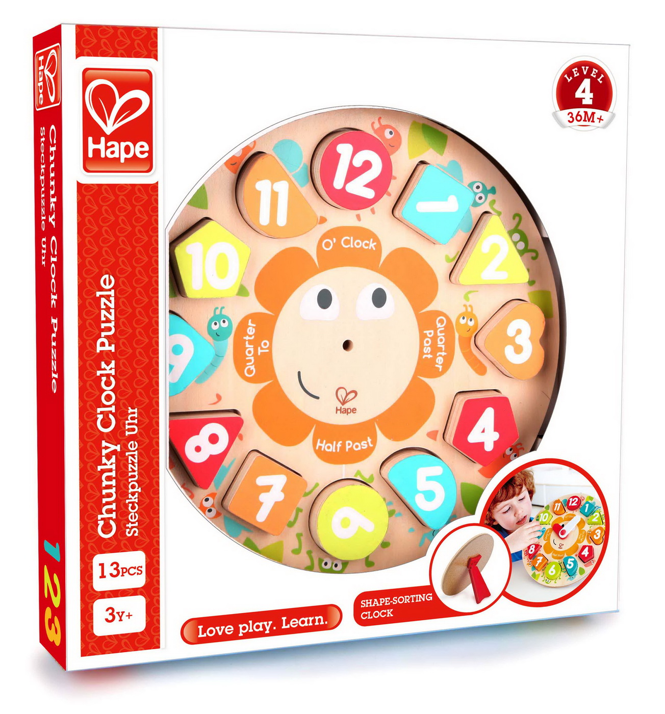 Jucării din lemn - HAPE CEAS DIN LEMN