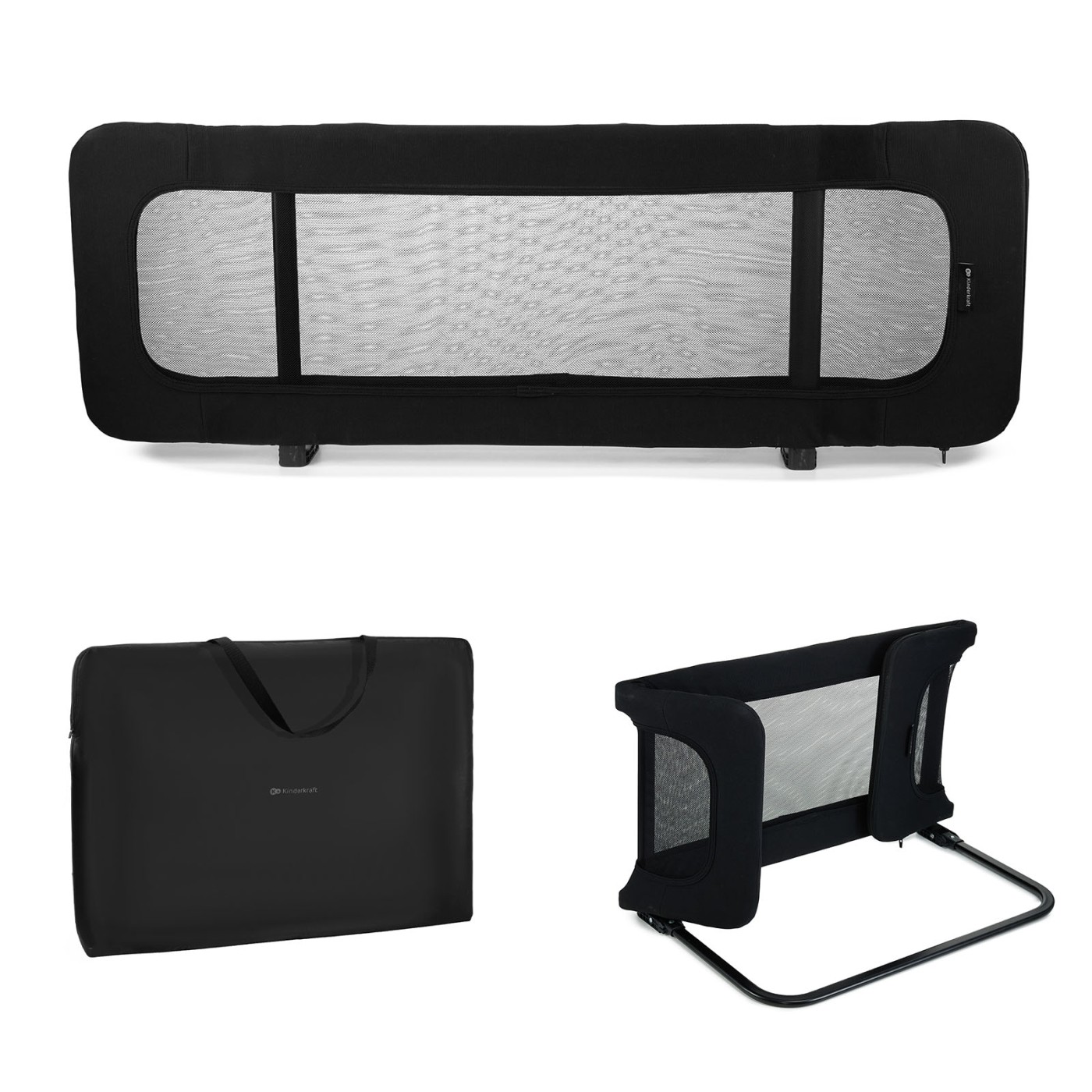 Jucării și articole pentru bebeluși - BARIERA DE PAT KINDERKRAFT GUARD AND DREAM BLACK