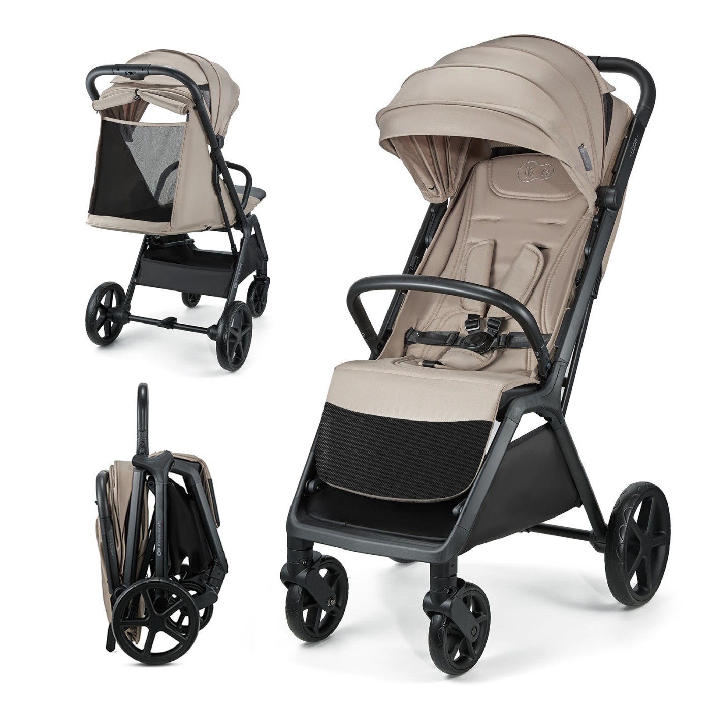 Cărucioare - CARUCIOR SPORT KINDERKRAFT LOOM, 0-22 KG, LINEN BEIGE