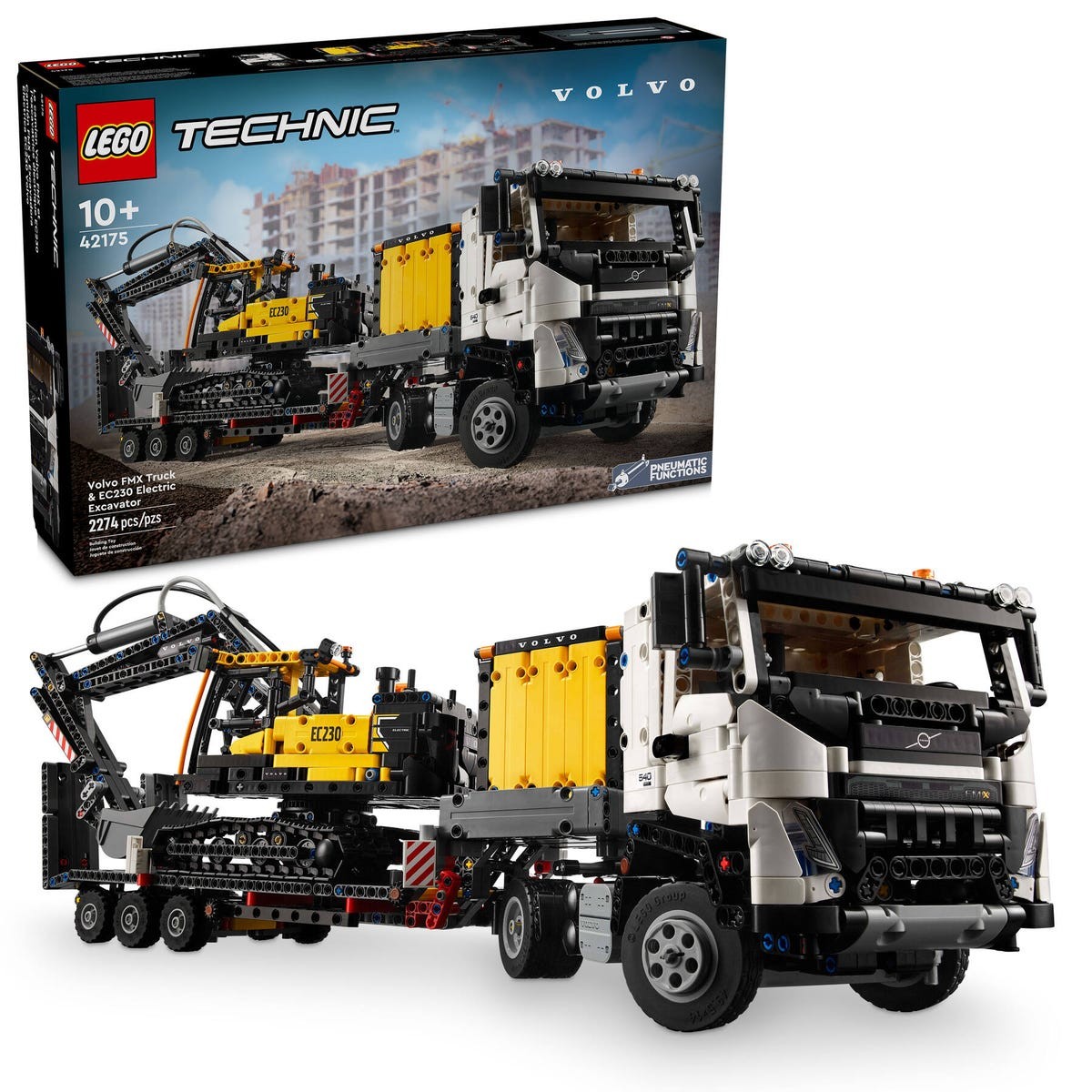 Jucării și jocuri - LEGO TECHNIC CAMIONUL FMX ȘI EXCAVATORUL ELECTRIC EC230 DE LA VOLVO 42175