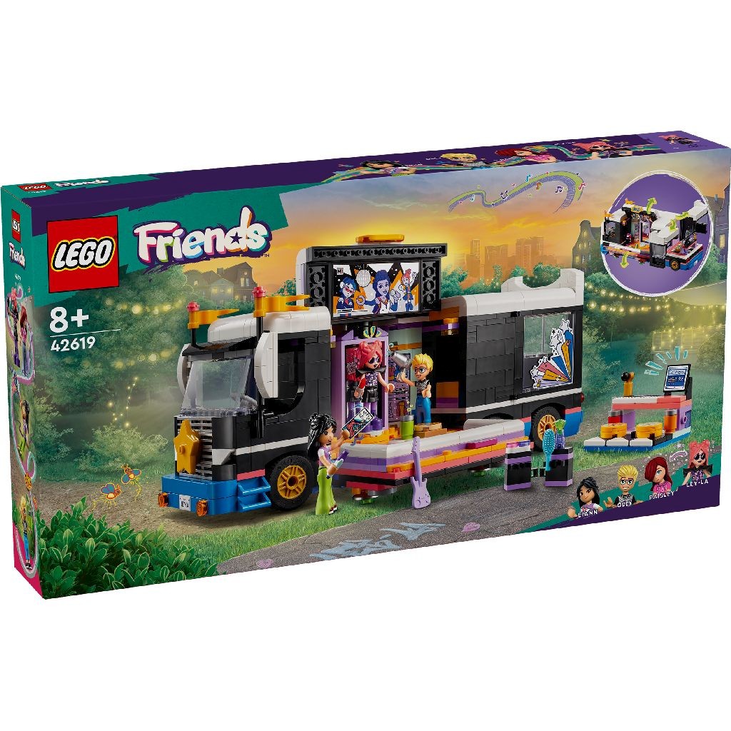 Jucării și jocuri - LEGO FRIENDS AUTOCAR DE TURNEU PENTRU STARURI POP 42619