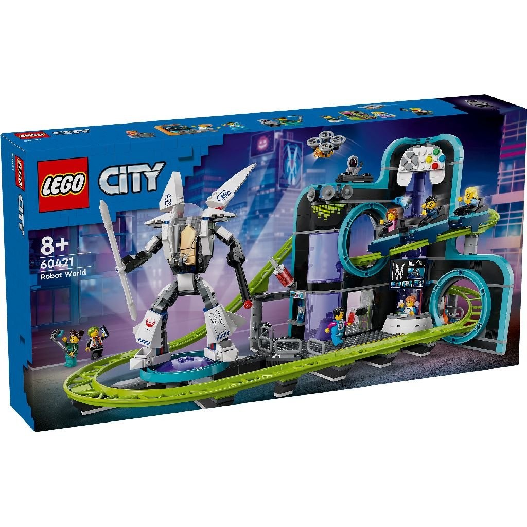 Jucării și jocuri - LEGO CITY PARC CU ROLLER-COASTER LUMEA ROBOTILOR 60421
