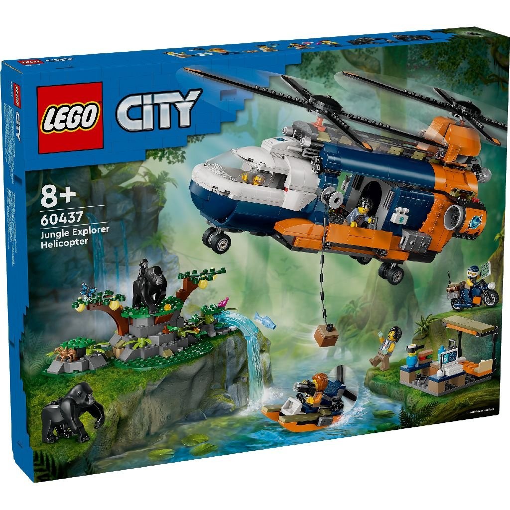 Jucării și jocuri - LEGO CITY ELICOPTERUL UNUI EXPLORATOR AL JUNGLEI LA TABARA DE BAZA 60437