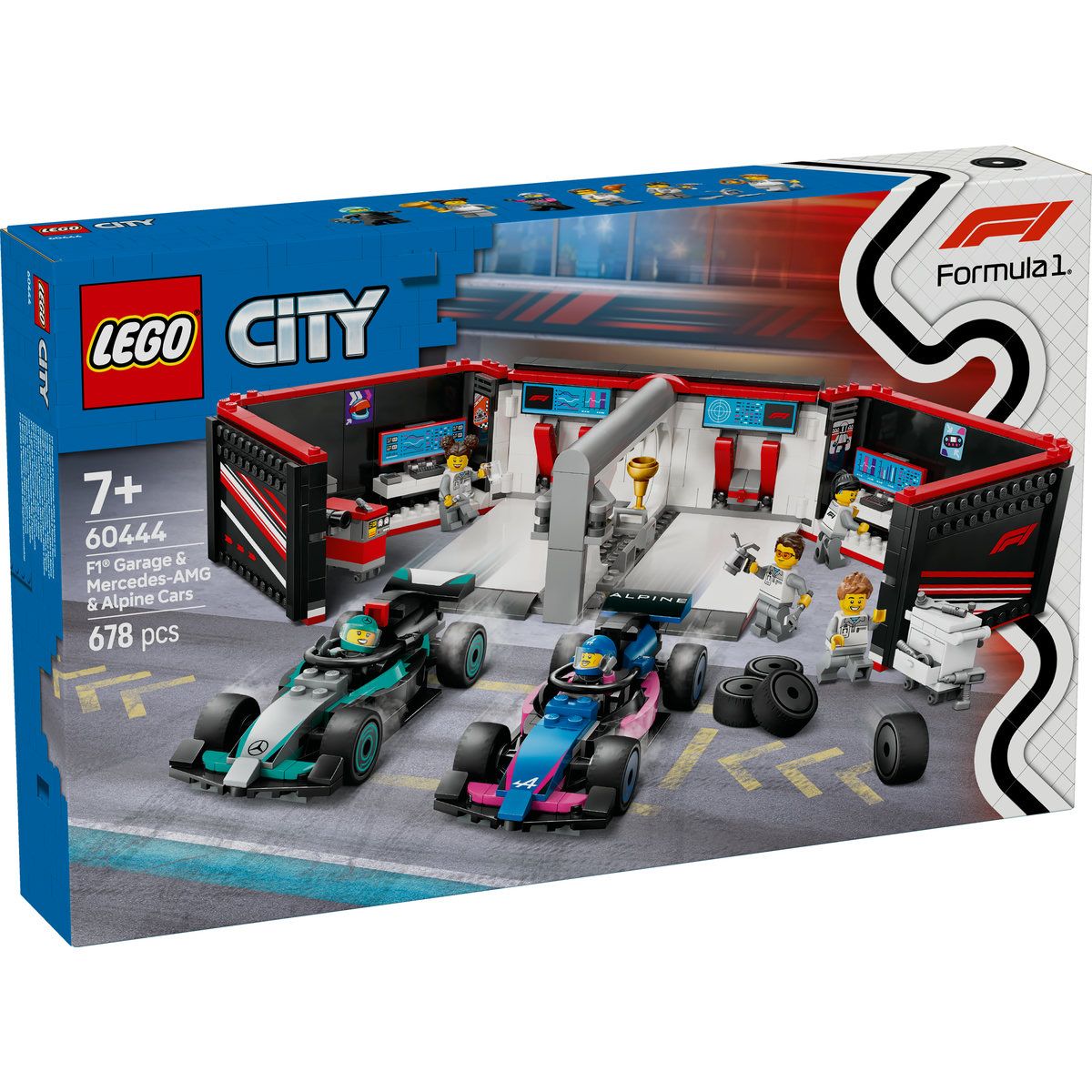 Jucării și jocuri - LEGO CITY GARAJ F1 SI MASINI MERCEDES-AMG SI ALPINE 60444