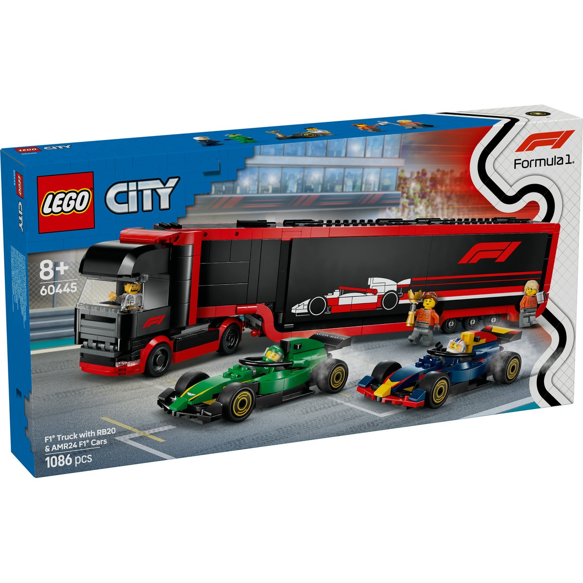 Jucării și jocuri - LEGO CITY CAMION F1 CU MASINILE F1 RB20 SI AMR24 60445