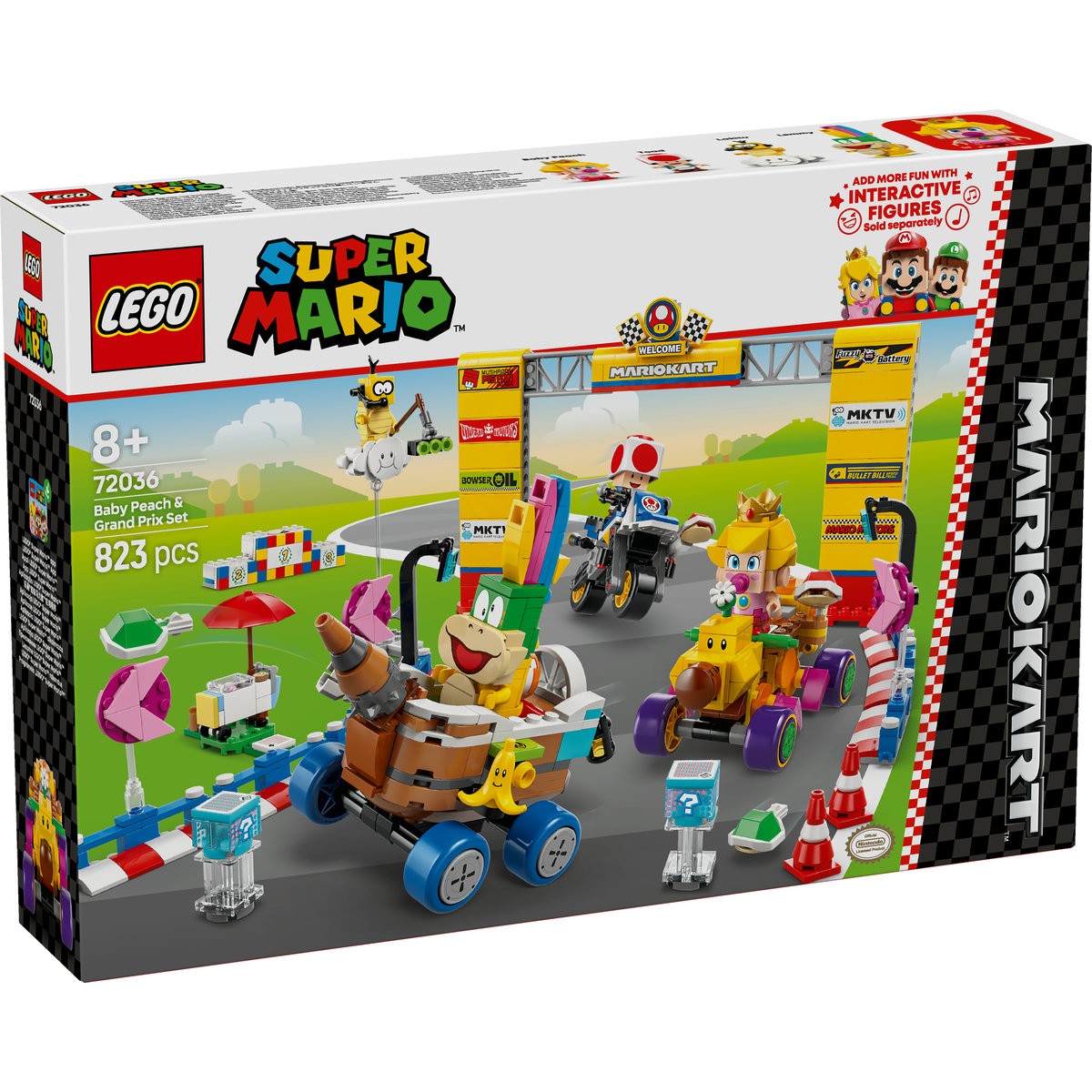 Jucării și jocuri - LEGO SUPER MARIO MARIO KART SET BABY PEACH SI GRAND PRIX 72036