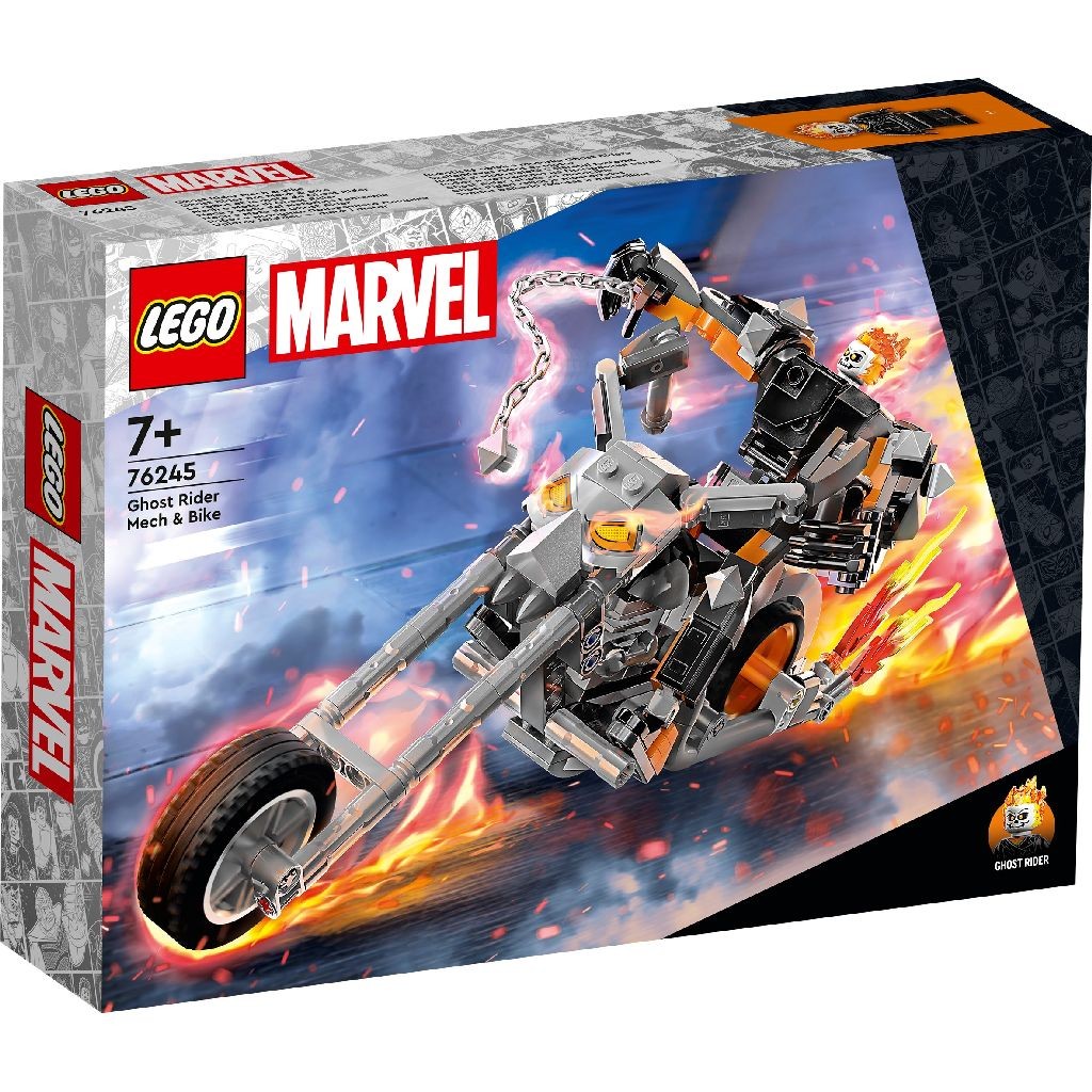 Jucării și jocuri - LEGO SUPER HEROES ROBOT SI MOTOCICLETA CALARETUL FANTOMA 76245