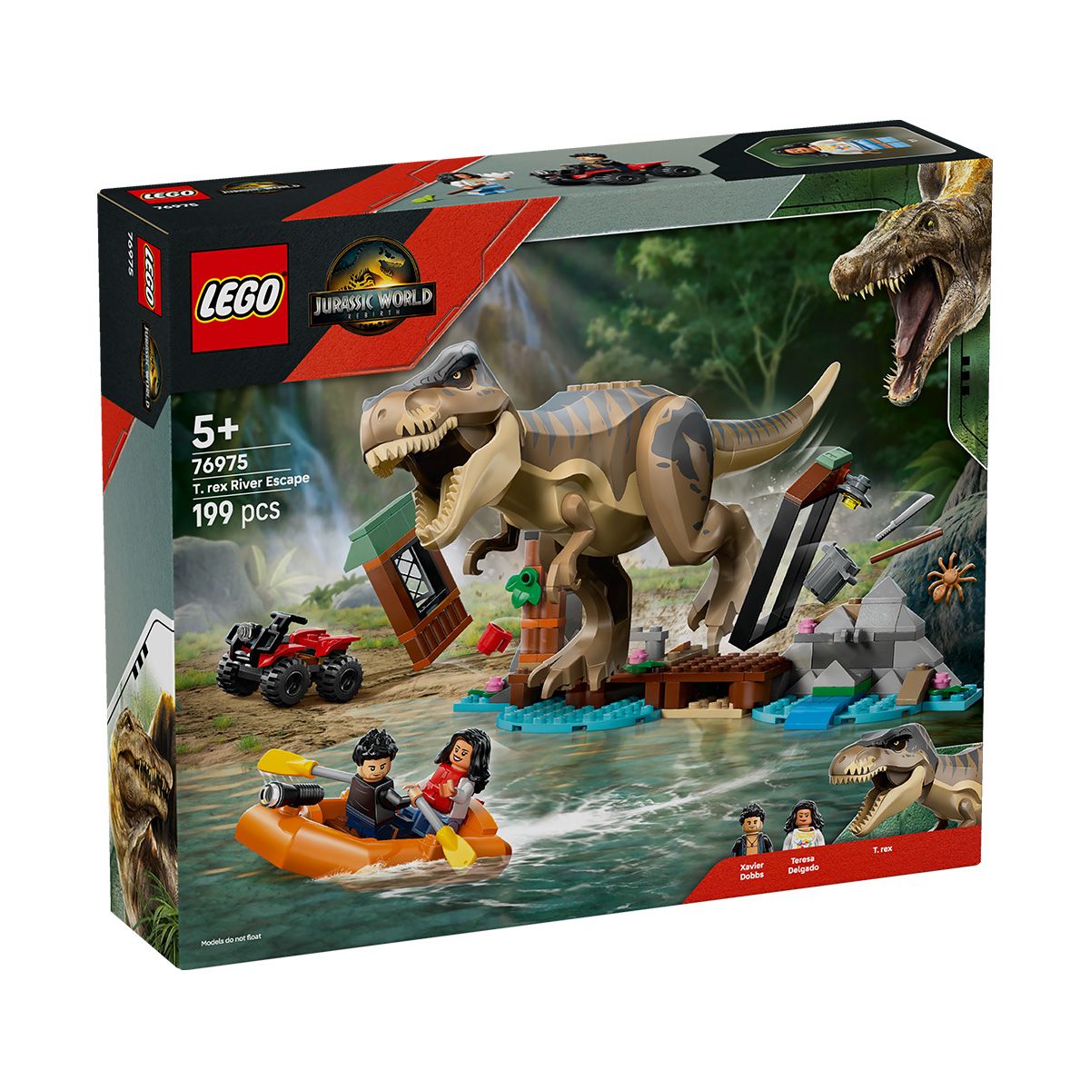 Jucării și jocuri - LEGO JURASSIC WORLD RENASTEREA EVADARE PE RAU DIN CALEA UNUI T REX 76975