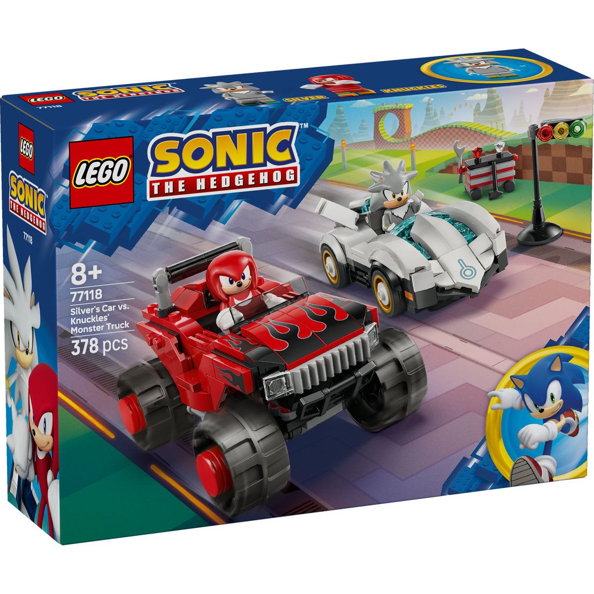 Jucarii - LEGO SONIC MASINA LUI SILVER VS CAMIONUL GIGANT AL LUI KNUCKLES 77118