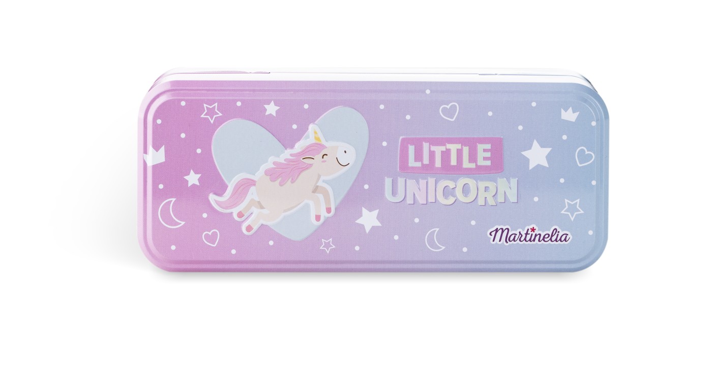 Accesorii personale și beauty - MARTINELIA LITTLE UNICORN TRUSA DE MACHIAJ IN CUTIE DE METAL CU 3 COMPARTIMENTE